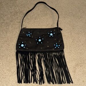 RAMPAGE - Black Western Fringe Purse